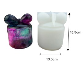 Molde silicona porta objetos con tapa moño 